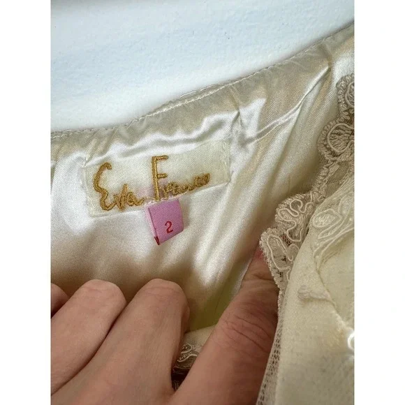 NWOT Eva Franco Off-White Ankle Length Special Occasion Dress - Picture 5 of 6